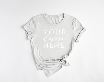 Bella Canvas 3001 Silver Mockup |  Silver T Shirt Mockup | 3001  Silver Mockup | Shirt Mockup | Bella Canvas Mockups