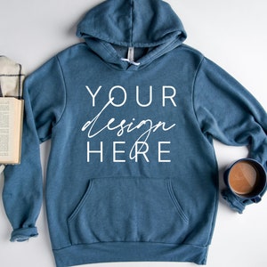 Bella Canvas 3719 Heather Slate Mockup |  Heather Slate Hoodie Mockup | 3719  Heather Slate Mockup | Shirt Mockup | Bella Canvas Mockups