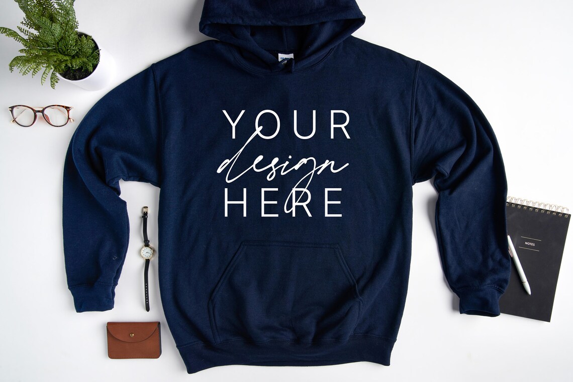 Download Gildan 18500 Navy Mockup Navy Hoodie Mockup 18500 Navy | Etsy