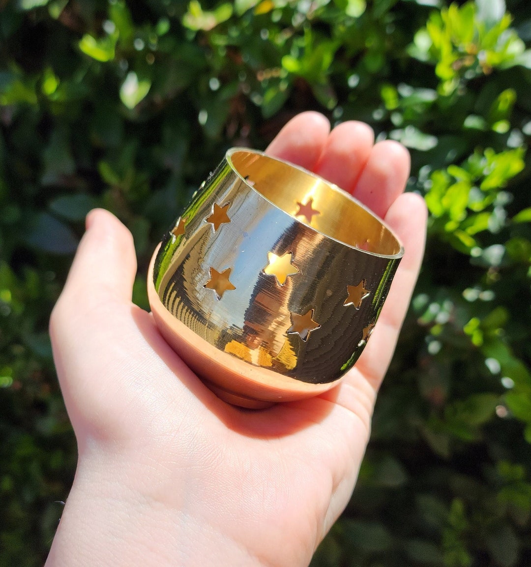 Brass Stars Votive Candle Holder 2 Inch Diameter Etsy