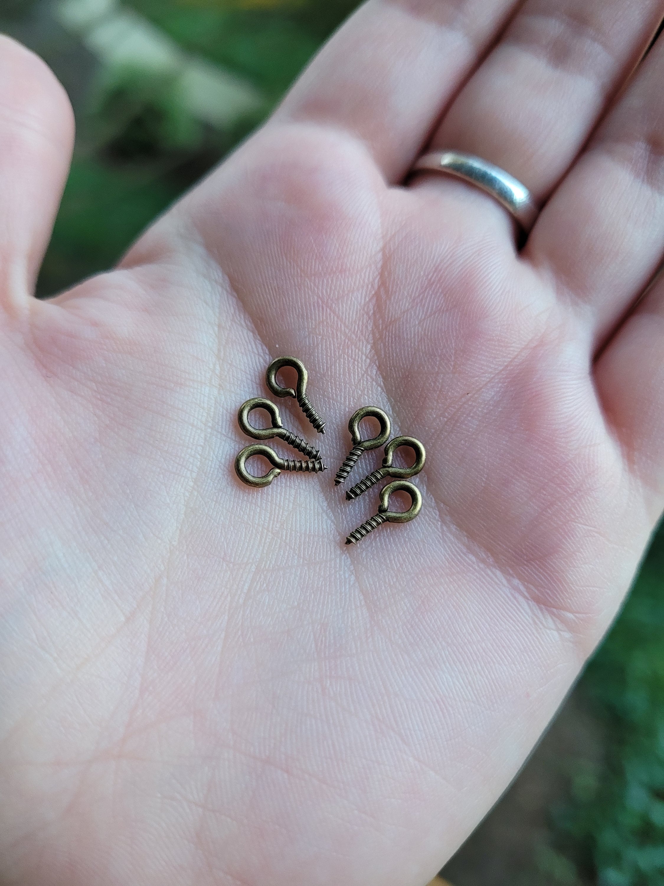 Mini Bronze Screw Eye 6 Pack Etsy