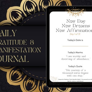 Transform Your Life in 30-Day: Gratitude Journal Manifestation Challenge Download Mindful Colouring Quotes Manifesting Mantras image 1