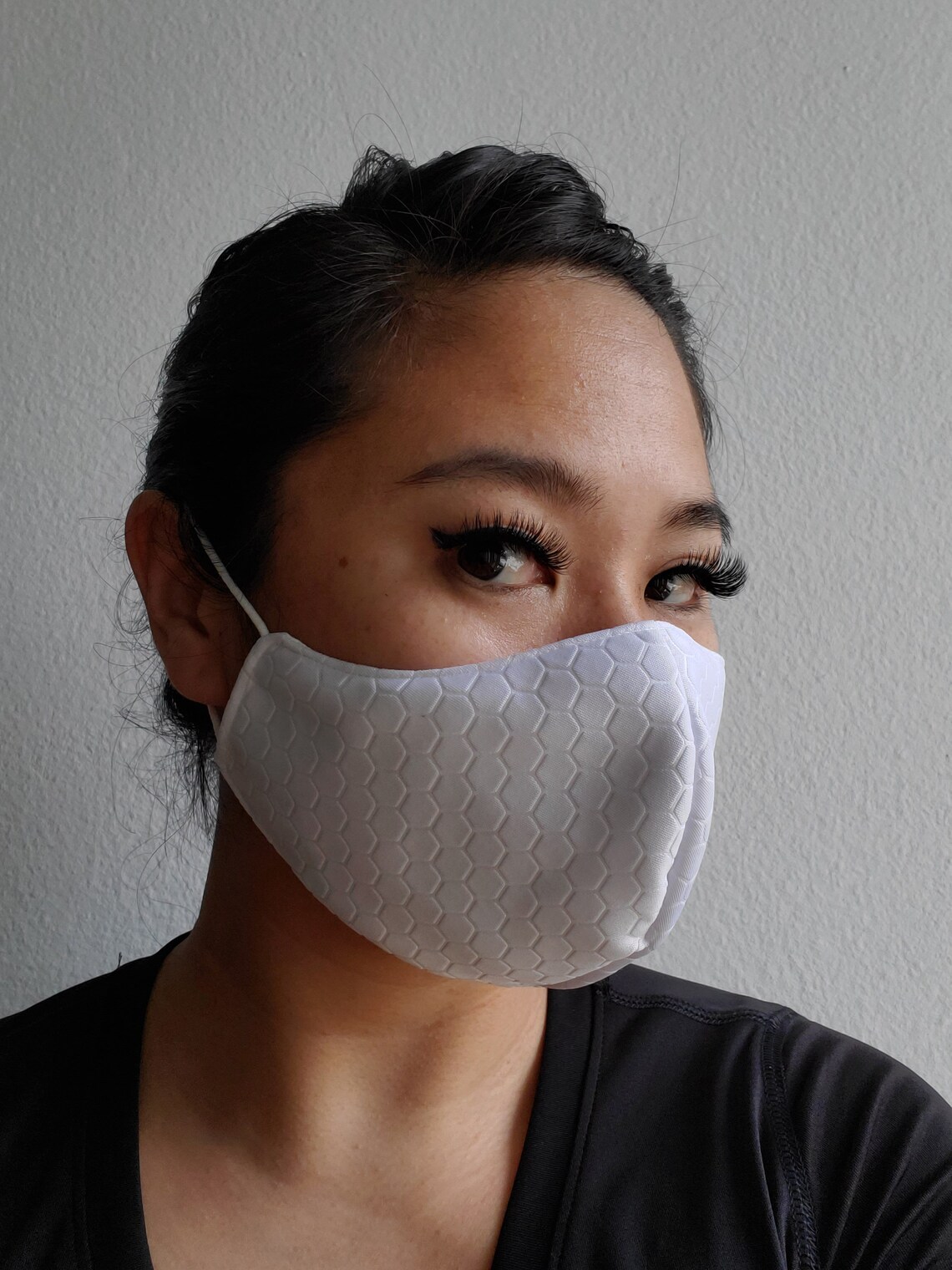 White Hexagon DualLayer Washable Face Mask Etsy