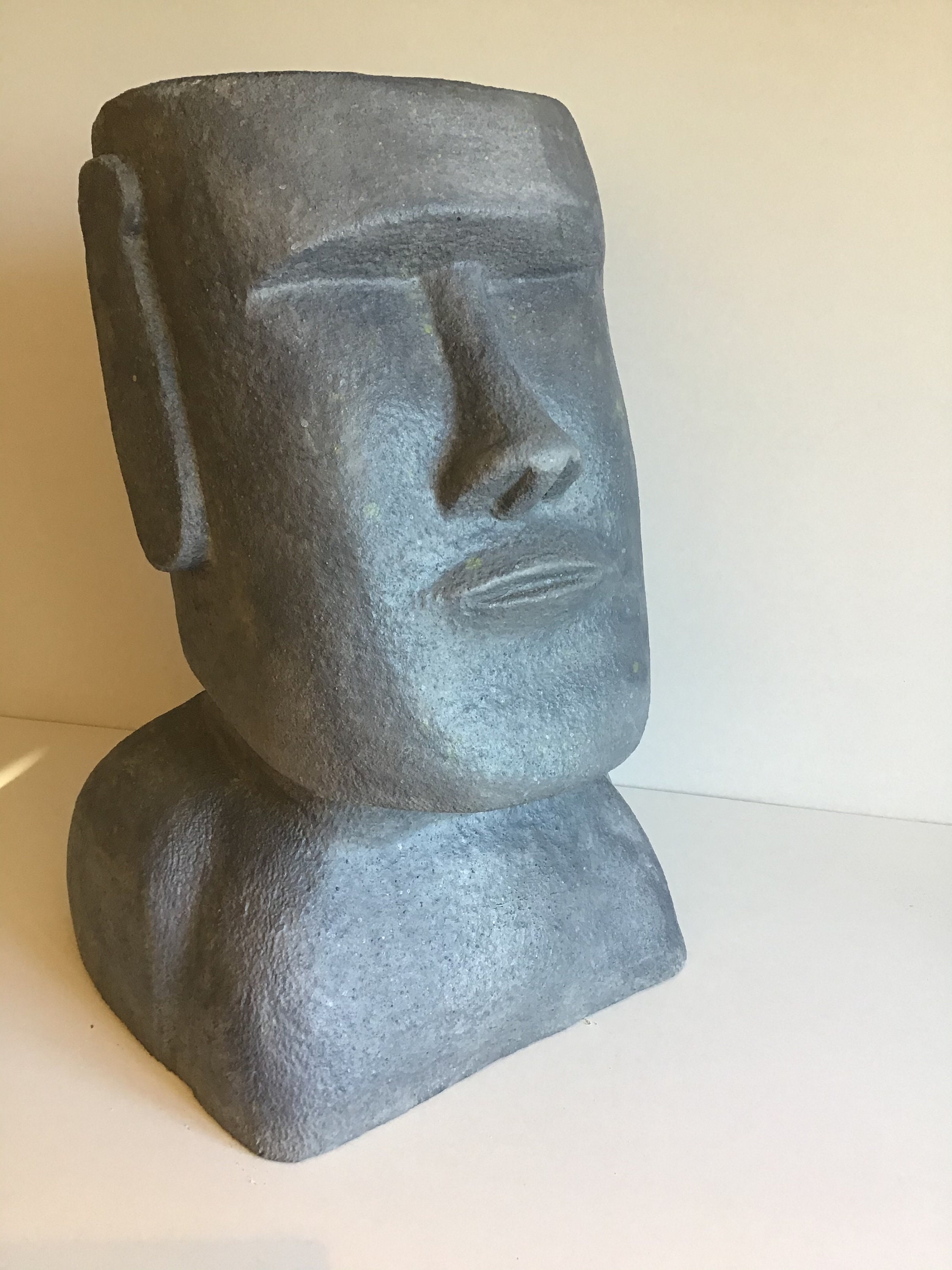 Large Moai head garden sculpture stone head Easter island Etsy