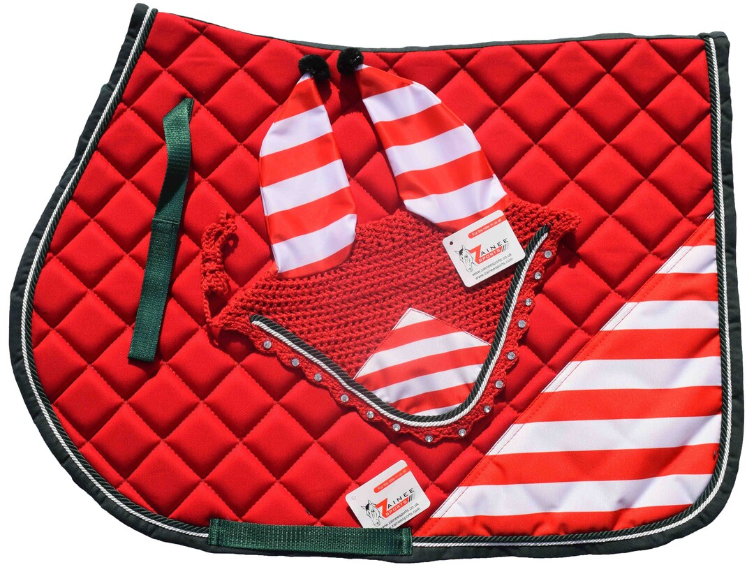 Handmade Christmas ELF Saddle Pad Set AP English Saddle Pad With ...