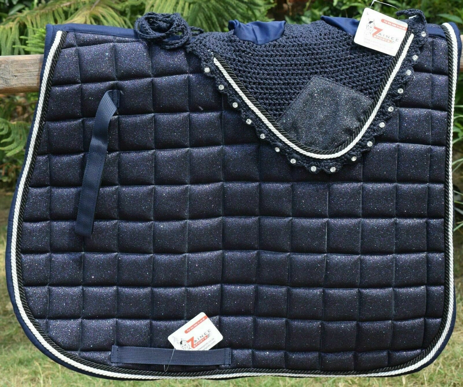 Hand Made Navy Blue Luxury English Saddle Pad Set with Etsy