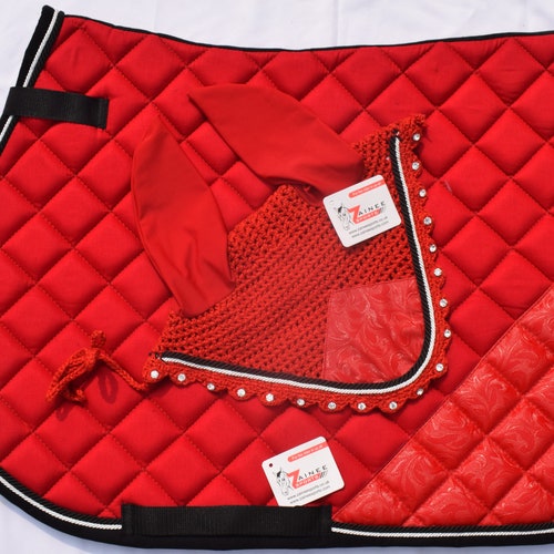 Hand Made Teal English Saddle Pad With Matching Fly Etsy