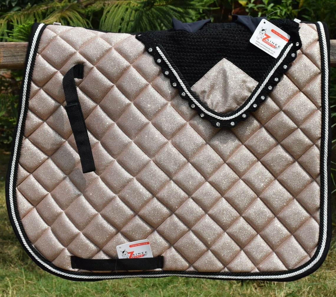 Hand Made Glitter Horse English Saddle Pad With Matching Fly Etsy