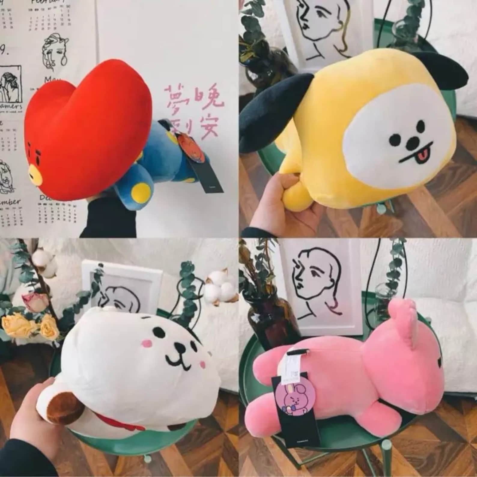 BTS bt21 pillow plush cushion soft character gift 3035 cm Etsy