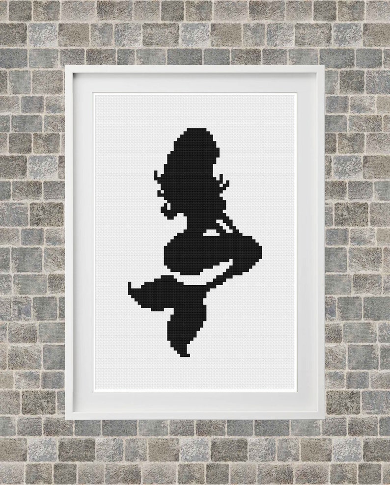 Mermaid Silhouette Cross Stitch Pattern / Instant Download PDF | Etsy