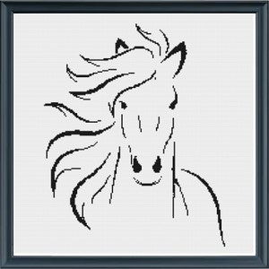 Pferd Silhouette Kreuzstichmuster / PDF Download
