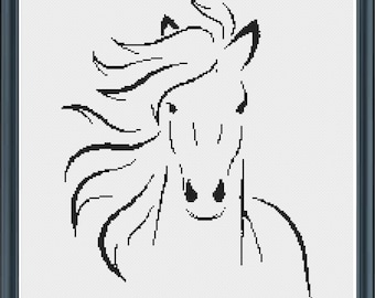 Horse Silhouette Cross Stitch Pattern / Instant PDF Download