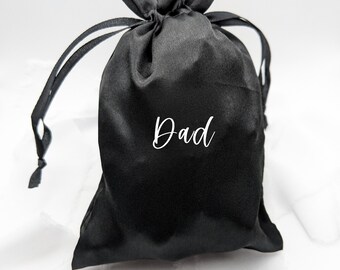 Personalized Father’s Day Gift Bag, Gift Bag, Silk Gift Bag, Black Silk Bag, Custom Gift, Custom Gift Bag, Father’s Day