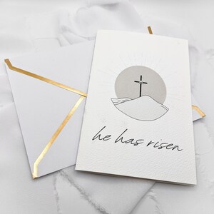 4 x 6 pouces, carte de Pâques, carte de Pâques religieuse, carte de Pâques croix, Il est ressuscité, carte de voeux, Pâques, Joyeuses Pâques, cadeau de Pâques