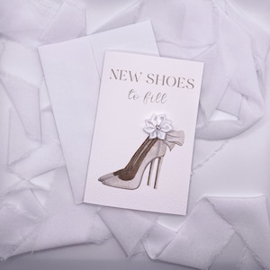 4 x 6 po, carte de mariée pour elle, carte de mariée chaussures, carte de mariée, carte 3D, carte minimale, carte de chaussures, carte de noeud, carte de voeux, douche nuptiale