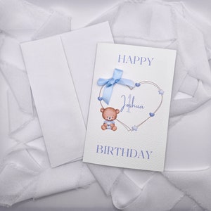 4"x6", Jongen verjaardagskaart, aangepaste kaart, Beer verjaardagskaart, Happy Birthday Card, 3D-kaart, verjaardagskaart, Baby Boy Card, wenskaart