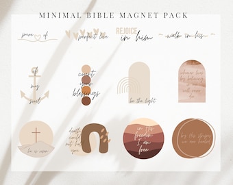 Minimal Bible Magnets, Bible Magnets, Magnets, Neutral Magnets, Magnet Pack