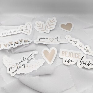 Bible Sticker Pack, Neutral Bible Stickers, Aesthetic Bible, Aesthetic Bible Stickers, Minimal Christian Stickers, Christian Stickers