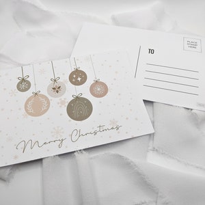 Paquet de 5 cartes postales de Noël, Carte postale de Noël, Carte postale de vacances, Carte postale minimale, Carte postale, Carte de décoration de Noël, Cadeau