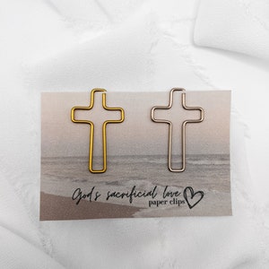 Clip de papel cruzado de 2 paquetes, clip de papel del amor de Dios, clip de papel de la Biblia, clip de papel cristiano, clip de papel del amor sacrificial de Dios, clip de papel cruzado