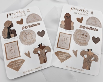 Sprüche 31, 2er-Pack Aufkleberbogen, minimalistische christliche Aufkleber