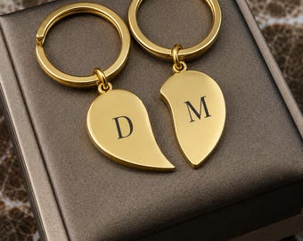 The Everbond Signature Keychain, Custom Engraved Heart Keychain with Name or Photo