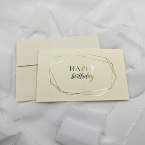 Lot de 5 cartes d'anniversaire, carte de joyeux anniversaire, carte d'aluminium, carte d'anniversaire, feuille d'or, carte de voeux, anniversaire, carte d'anniversaire, jeu de cartes