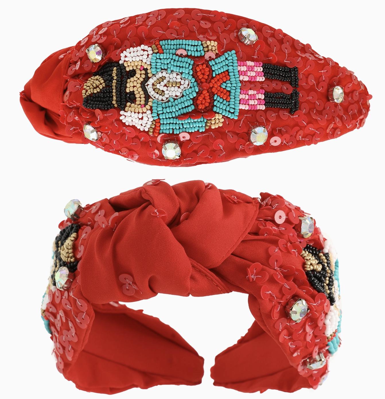 Christmas Headband, Red Christmas Nutcracker Jeweled Top  display picture 1
