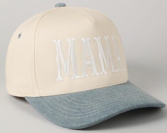Mama Typographic Design Embroidery Trucker Hat, MAMA Trucker Hat, Mama Trucker Hat