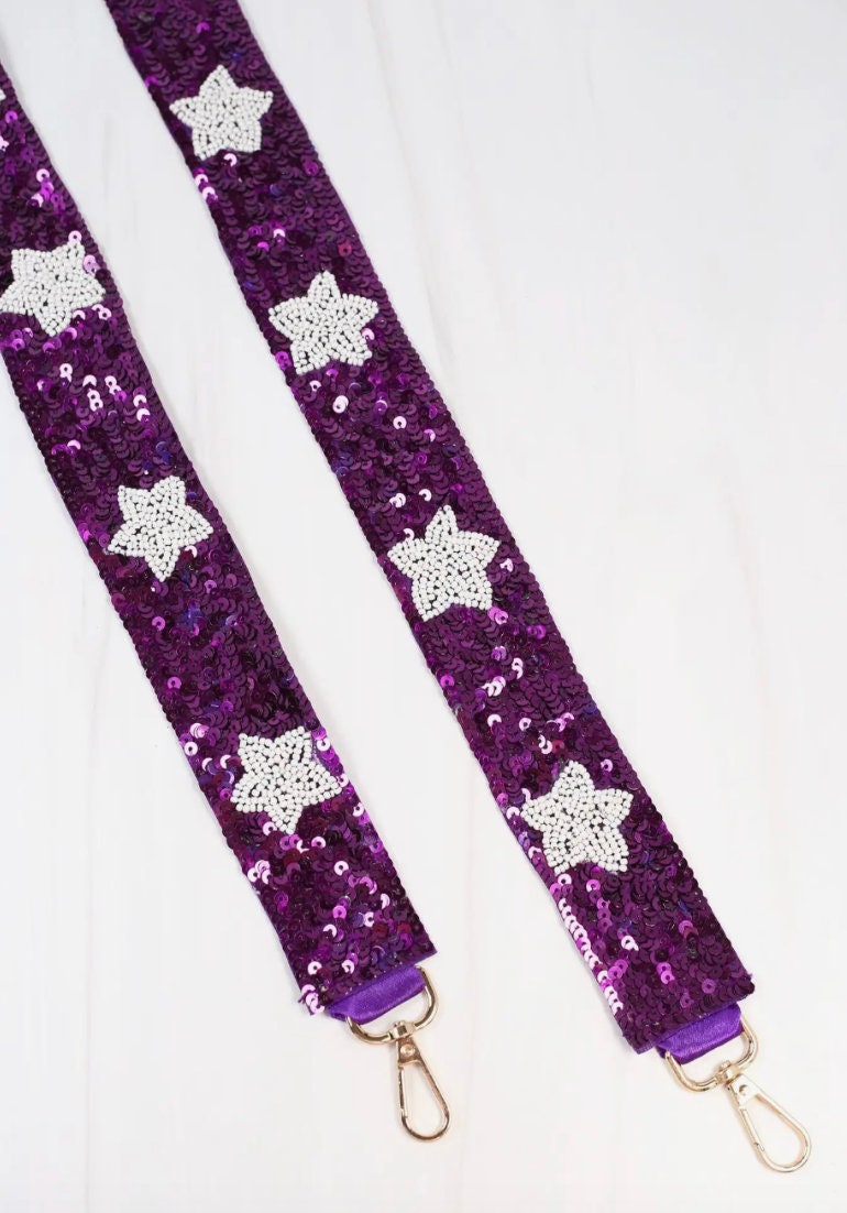 Purple & Gold Sequin Bag Strap main image 0