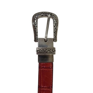 Brighton Reversible Red Black Leather Belt Silver Buckle Capsule Wardrobe Classic image 8