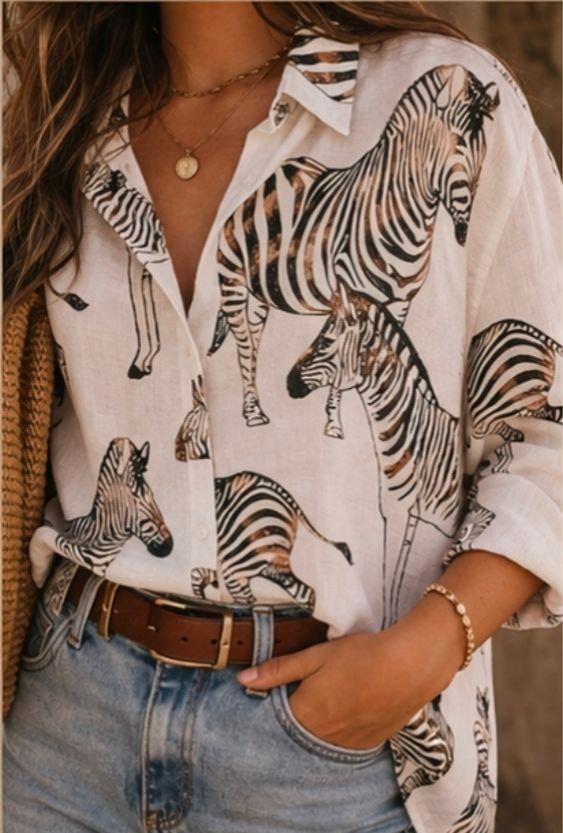 Zebra Print Blouse - Etsy