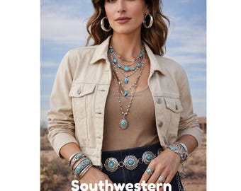 Cowgirl Concho Belt • Silver Medallions & Turquoise Accent • Rodeo / Festival