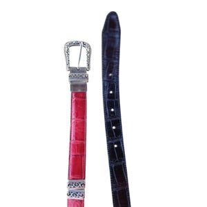 Brighton Reversible Red Black Leather Belt Silver Buckle Capsule Wardrobe Classic image 10