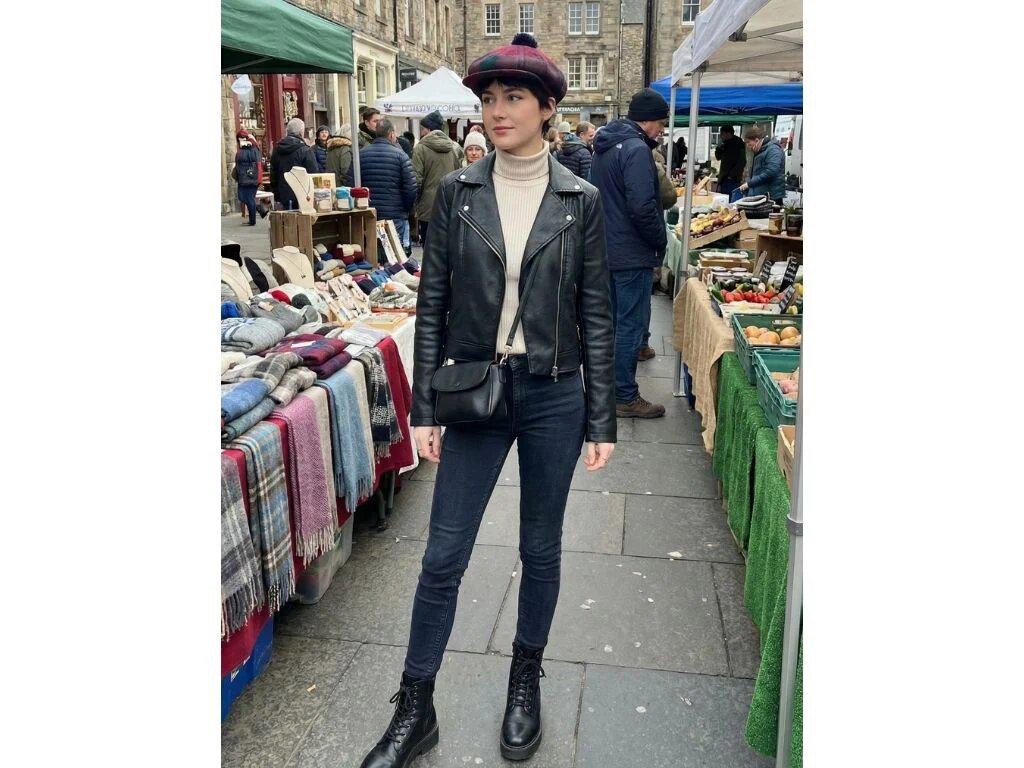 VTG Tartan wool newsboy cap / tam with pom — made in Ireland by Jonathan Richard s-l1200.jpg main image 3