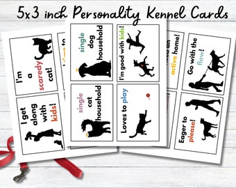 Kennel Persönlichkeitskarten für Katzen und Hunde