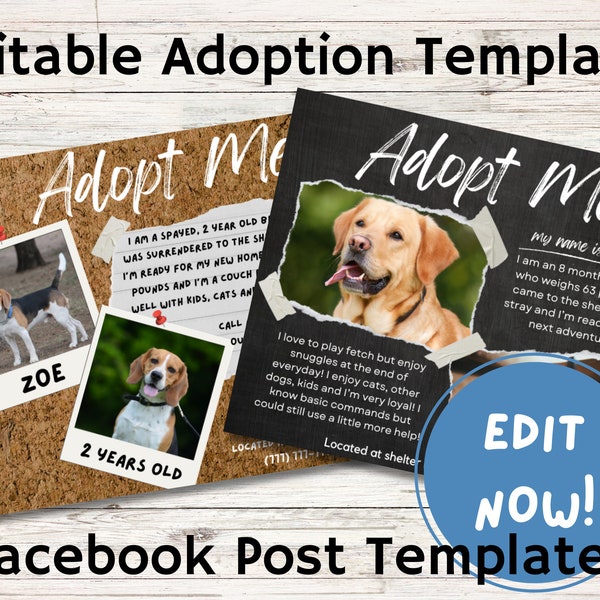 Dog Adoption Templates, Dog promotion, Rescue dog templates