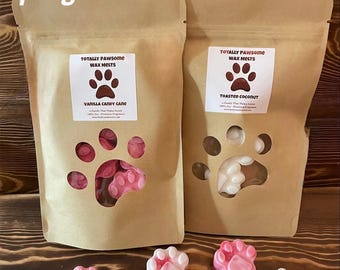Dog Paw Wax Melts -Pet Safe - Strong Scent- Long Lasting - Eco-Friendly - Hand-Poured - Large Melts - Wax Tarts - Soy - Spring / Summer