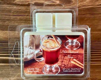Hot Buttered Rum Wax Melts -100 % Natural Soy - Eco-Friendly - Hand-Poured - Scented Wax Tarts - Soy Wax Melts. Highly Scented.