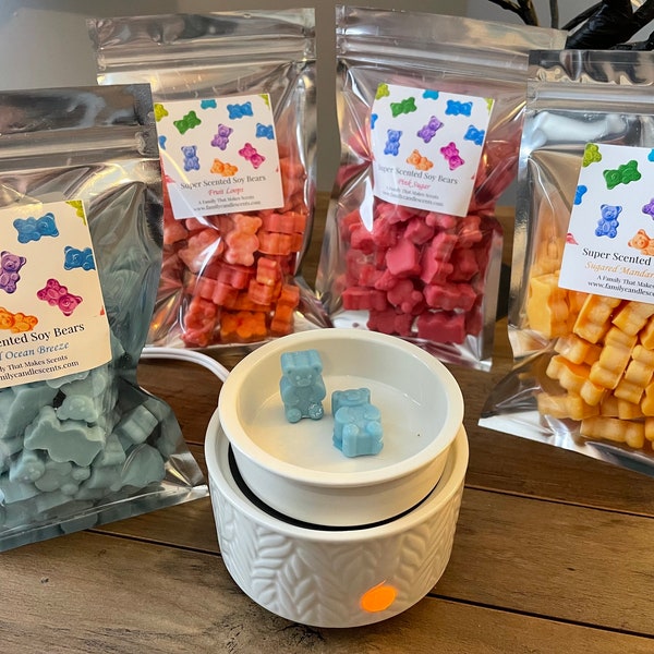 Gummy Bear Wax Melts -Strong Scent- Long Lasting - Eco-Friendly - Hand-Poured - Large Gummy Melts - Wax Tarts - Soy