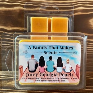 Juicy Georgia Peach Wax Melts - Highly Scented - 100 % Natural Soy - Eco-Friendly - Hand-Poured - Scented Wax Tarts - Soy Wax Melts.