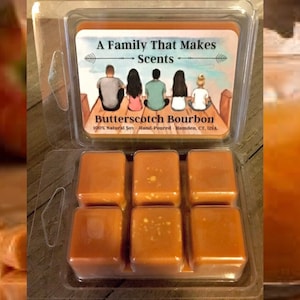 Butterscotch Bourbon Wax Melts -100 % Natural Soy - Eco-Friendly - Hand-Poured - Scented Wax Tarts - Soy Wax Melts. Highly Scented.