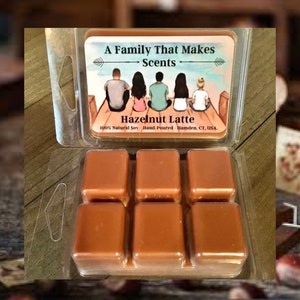 Hazelnut Latte Wax Melts- Highly Scented- Long Lasting - 100 % Natural Soy - Eco-Friendly - Hand-Poured - Scented Wax Tarts - Soy Wax Melts.
