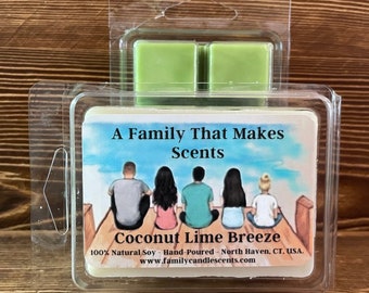 Coconut Lime Breeze Wax Melts - Pet Friendly - Eco-Friendly - Hand-Poured - Scented Wax Tarts - Soy Wax Melts.