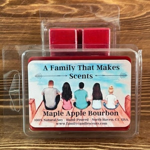 Maple Apple Bourbon Wax Melts - Highly Scented- 100 % Natural Soy - Eco-Friendly - Hand-Poured - Scented Wax Tarts - Soy Wax Melts.