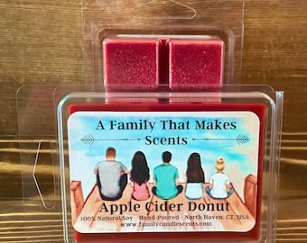 Apple Cider Donut Wax Melts -100 % Natural Soy - Eco-Friendly - Hand-Poured - Scented Wax Tarts - Soy Wax Melts. Highly Scented.