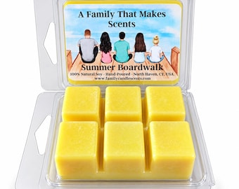 Summer Boardwalk Wax Melts - Pet Friendly - Eco-Friendly - Hand-Poured - Scented Wax Tarts - Soy Wax Melts.