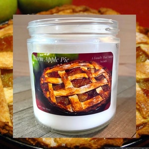 Warmer Apfelkuchen Handgegossene natürliche Sojawachskerze - 100% natürliches Soja - Saubere Verbrennung - Unterstützt amerikanische Landwirte