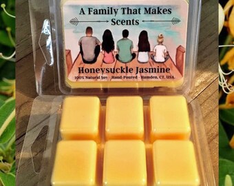 Honeysuckle Jasmine Wax Melts -100 % Natural Soy - Eco-Friendly - Hand-Poured - Scented Wax Tarts - Soy Wax Melts. Highly Scented.