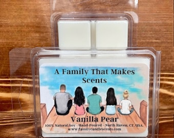 Vanilla Pear Wax Melts - Pet Friendly - Eco-Friendly - Hand-Poured - Scented Wax Tarts - Soy Wax Melts.